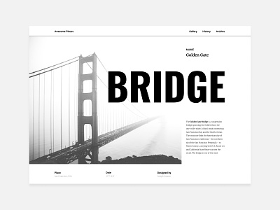 SF Bridge app design kacper landing page michalik product project typography ui user experience user interface ux visual design web website