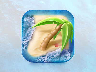 Treasure Hunt App Icon 3d 3d icon app icon design graphic design icon design ios ios icon iphone iphone icon palm tree treasure hunt
