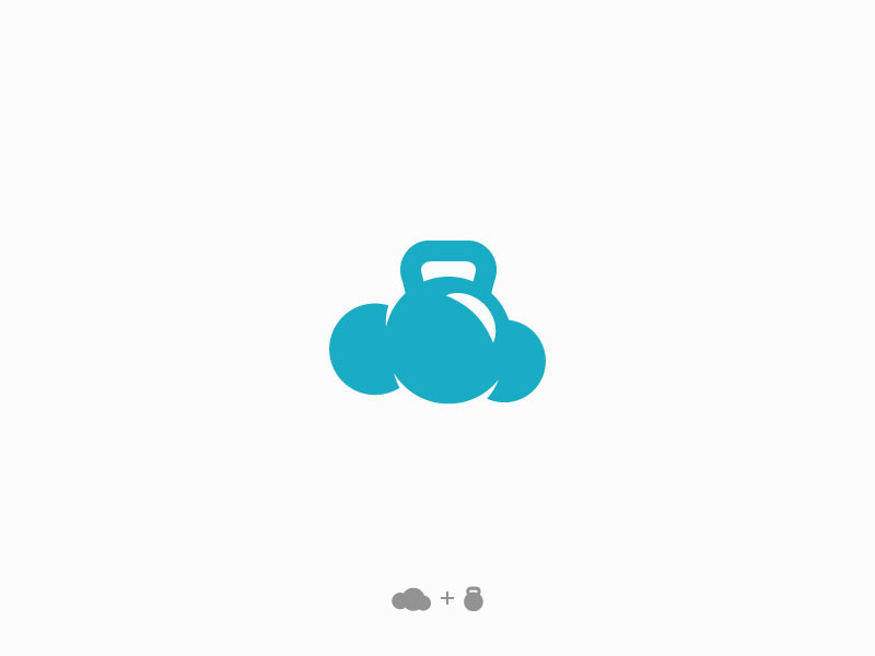 Logo design - gym weather graphic design flat design flat design vector logo kettlebell weather gym cloud