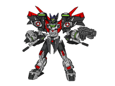 TZ7 mecha design, wings folded