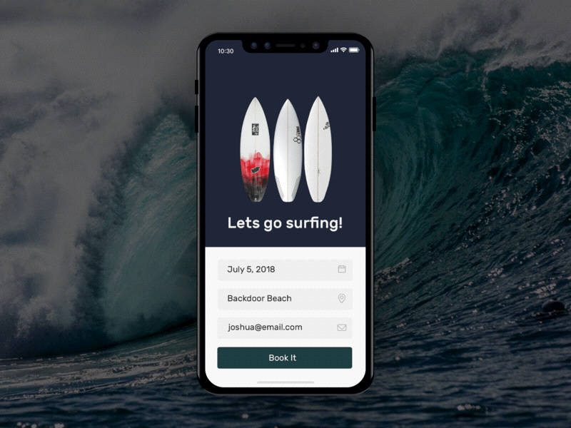 Surf's Up! animation daily ui sign in surfing