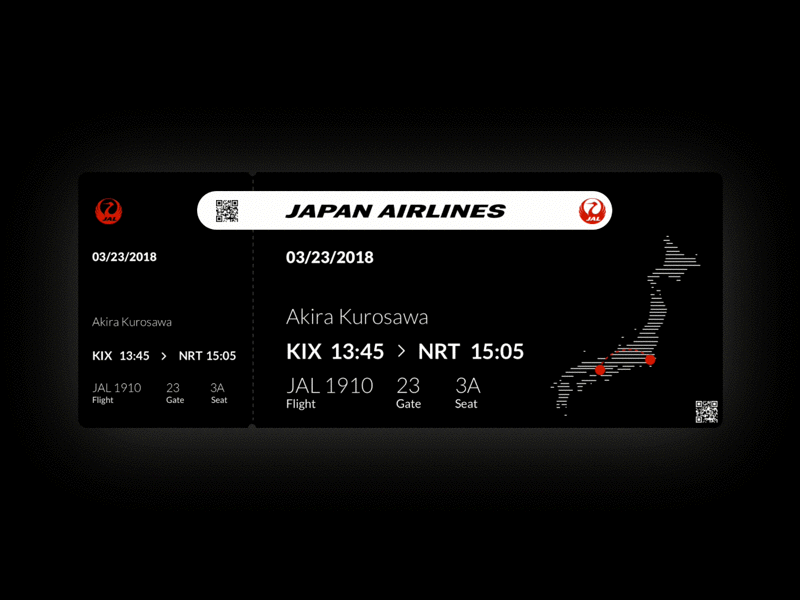 Jal boarding pass airlines black boarding pass japan ticket white
