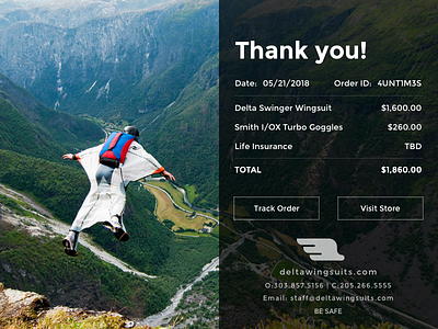 Let's Fly daily ui email receipt receipt sketch wingsuit