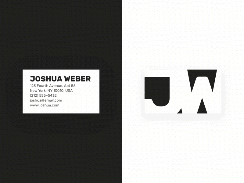 JW branding business cards cover letter invoice minimal personal principle resume sketch