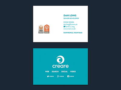 Creare 2015 Business Cards business cards corporate identity creare