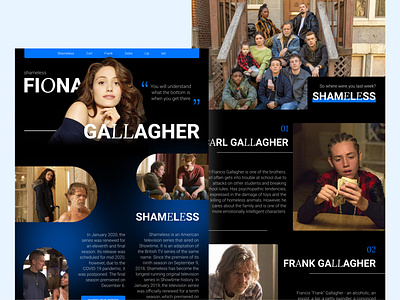 Website "Shameless" black blue branding design figma web design