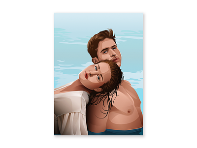 Summer Couple adobe illustrator couple design detailed illustration portrait realistic vector vector vector illustration vectorart
