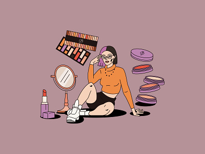 Brooke Raquel artist body character design girl girl illustration illustration lipstick makeup mirror person portrait pose vector woman youtube