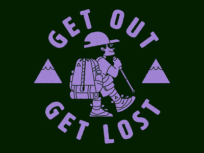 Get out - Get lost acg all bagpack character conditions gear getlost hike illustration lost man nature nike out outdoor trekking vector