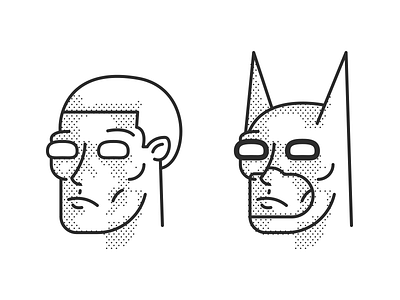 Bruno - Batman batman black bruce bruno dark darkknight dots grey illustration lnes