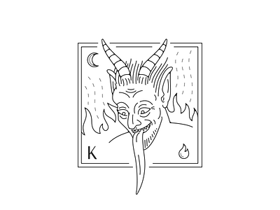 Krampus black devil illustration krampus lines