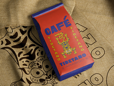 Café Tibetano coffee illustration pack tiger