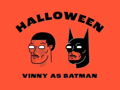 Halloweeen batman black costume halloween illustration person shadows sticker vinny