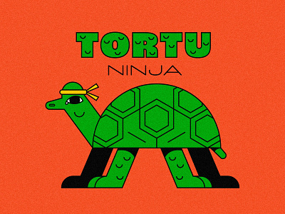 teenage (not mutant yet) ninja turtle animal character design icon illstration illsutration illustration art lines turtle