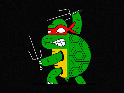 Raphael character design illustration mutant ninja tmnt turtle turtles vector