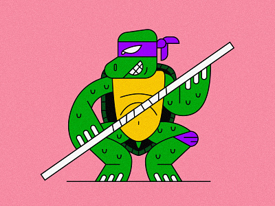 Donatello character design illustration mutant netflix ninja teenager toy turtle vector