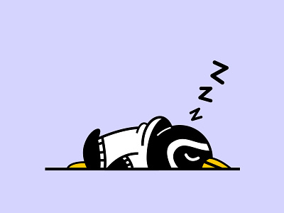 Penguin Nap character design hoodie illustration japanese kawaii nap patagonia penguin sleep tired vector