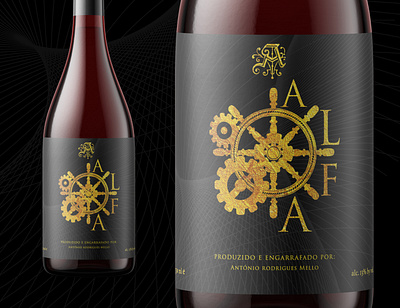 Alfamock branding design designer logo wine label