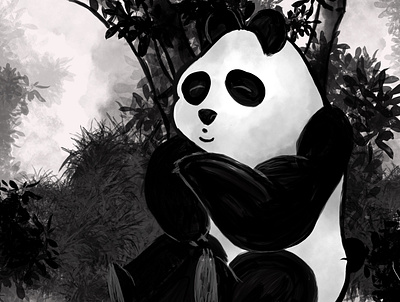 Panda in the Bambu field charachter design children book childrens book illustration comic art comic book concept digital painting drawing illustration illustrator