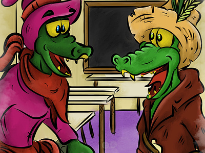 Crocodile talking charachter design children book childrens book illustration comic art comic book digital painting drawing illustration illustrator procreate