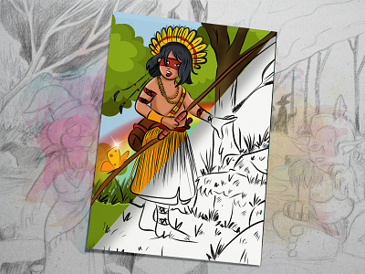 Indigenous Princess charachter design children book childrens book illustration colorful comic art comic book concept digital painting drawing illustration illustrator indigenous