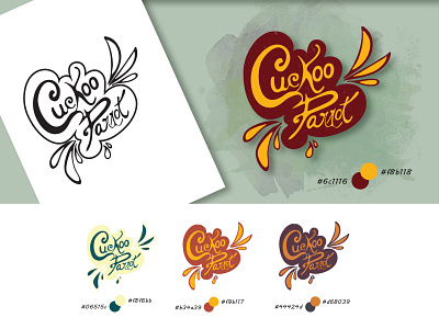 Cuckoo Parrot Logo branding design illustration lettering logo logo design logotype typography unique vector