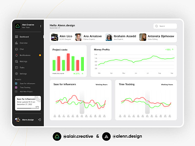 Sidebar & Dashboard - UI Design app chart crm dashboard design design agency design system interface managemenet management tool order saas sidebar statistics task task management ui ux web app website