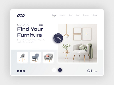 Furniture Hero Banner Landing Page - UI Design 🤩 architecure chair comfort creative design e shop ecommerce furniture home page homedecor interior design kitchen landing page living room online sotre product design sofa table ui website design