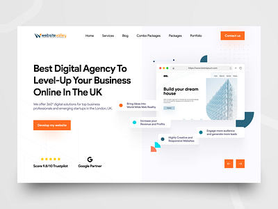 Digital Agency Hero Banner Landing Page UI Design agency agency design agency website company creative creative agency creative direction design design creative digital agency home page landing page portfolio studio ui ux web web design website website design