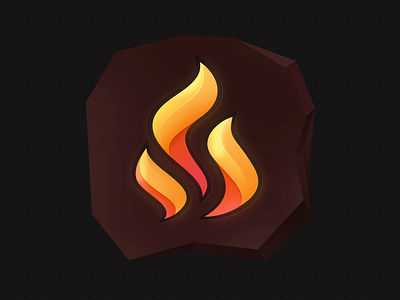 Fire fire game icon logo stone