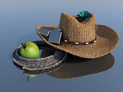 Rodeo Life 3d apple c4d cowboy hat lighter lotus modeling rodeo rope