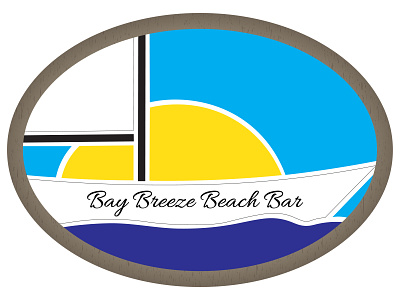 Bay Breeze Beach Bar beach bar boat logo branding daily logo challenge graphic design illustration logo