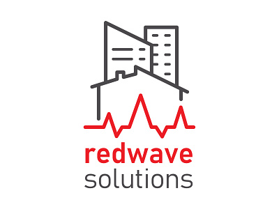 redwave solutions brand identity branding building design develop ekg graphic design identity illustration logo mark pulse red telecom