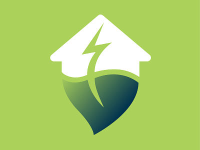 logical HVAC bolt branding commercial energy graphic design house hvac icon leaf logo mark residential