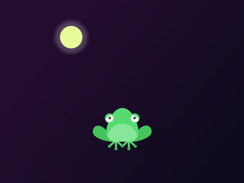 The Hungry Frog 🐸 😋 animation frog funny gif moon night
