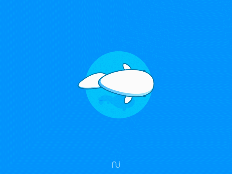 Just a fat fish. animation fish gif gradient illustration motion motiongraphics particles sea water