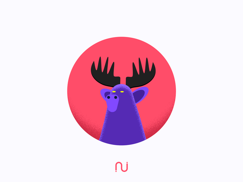 Animal Kingdom: Day 2 - Moose 🌼🦌 adobe aftereffects animal animation deer design flat gif gradient illustration moose motion particles