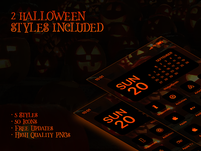 iOS 14 Flat Icon Pack - 2 Halloween Special Styles creativemarket flat green halloween icons iconset ios shortcuts ios14 outline pumpkin shortcuts solid ui