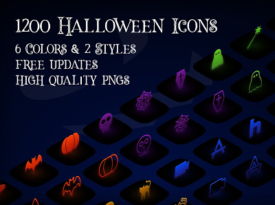 iOS14 Halloween Icons with 6 Colors