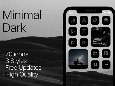 Minimal Dark&Blue&Light Icons for iOS14