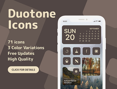 Duotone Icons for iOS14 - Autumn creativemarket design homescreen iconset ios ios14 ios14homescreen ui ux vector