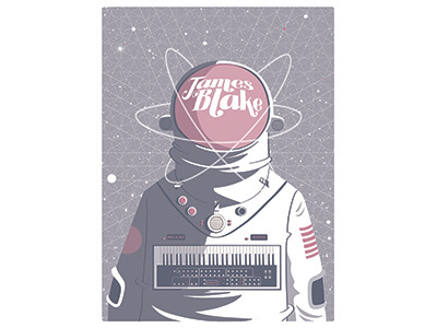 James Blake Gig Poster 2 color astronaut concert gigposter james blake poster screen print show space