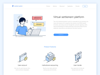 medical system Website 3 blue business enterprise illustration interface isometric system user website