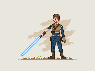 Jedi Knight character design illustration painting pixel pixelart