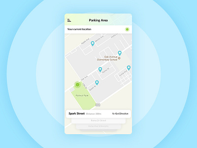Finding Parking Area app blue ios map parking uiux