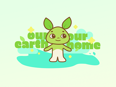 Environmental Mascot 🍃 branding cartoon character cute environment graphic design green illustration kawaii leaf logo mascot minimalist simple sustainability