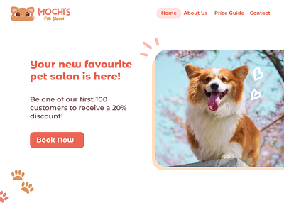 Pet Salon Homepage UI 🐾 branding cartoon character design homepage illustration logo ui uiux user interface website website ui