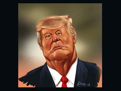 Donald Trump caricature cg characterdesign digital painting donald trump illustraion