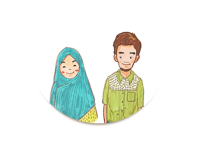 Illustration for Moslem Wedding Invitation character doodle drawing hand drawn illustration illustrator invitation