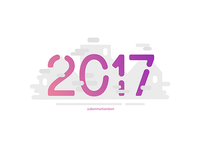 Welcome 2017! 2017 flat design greeting illustration illustrator pixel perfect vector